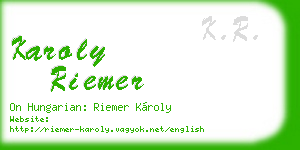 karoly riemer business card