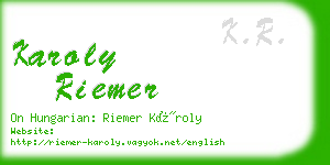 karoly riemer business card